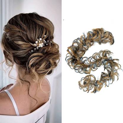 Pinaka Messy Frill Hair Extensions For Ponytail And Bun (Natural Highlight) Bun