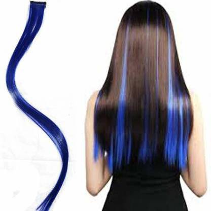 CAMOLA DEVA CAMOLA_HAIR STREAK Blue color 4PCS Hair Extension