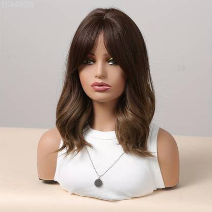 Alizz Stylish wig medium length heat resistant laser cut a6a Hair Extension