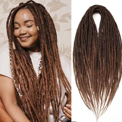 VIVIAN Dreadlock Extensions (DARK BLOND) 24 Inch Single Ended Dreads Crochet Hair Extension