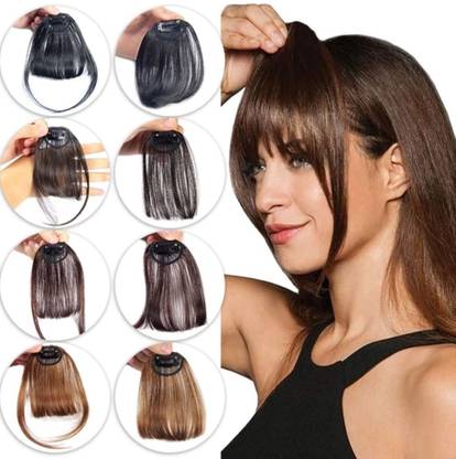 Tips N Tops Premium One Clip Front  Bang Fringe, Caramel Brown Hair Extension