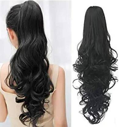 kerav BLACK good length wavy/curly pony tail hair extension Hair Extension