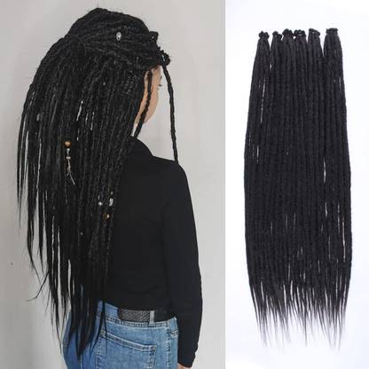 VIVIAN Dreadlock Extensions 24inch Single Ended Hippie Dreads Extension 10 Strands Hair Extension