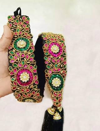 THANU'S CRAFT Ari work jadai Bharatanatyam savaram kemp ready choti gajra pelli poola jada Hair Extension