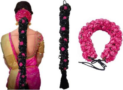 NANDITA Instant ready for wedding party function poola Jada hair extension (25 inch) Hair Extension
