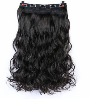 DELUXE Clip in Wavy Extension Black  Extension Hair Extension