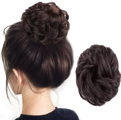 D-DIVINE Hair Messy Bun & juda Hair Piece 100% Human Hair Scrunchies Buns Bun