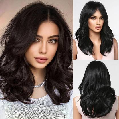 Pinaka Full Head Wig Straight Short Length Synthetic Hair Extension