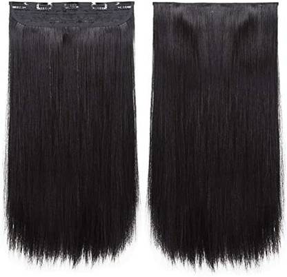Amkasy 5 Clips In Natural Black Long Hair Extension