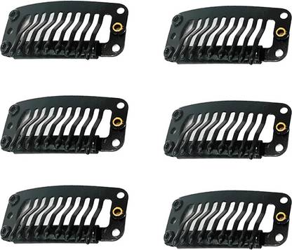 A H S Extension Clips For Women & Men 6 Pcs hair Patch attached Snap Wig Clips (3.4cm) Hair Extension