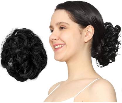 D-DIVINE Synthetic funky messy hair bun hair extension for instant hair style Hair Extension
