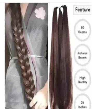 D-DIVINE (Pack of 1) Nice Look Paranda Choti Colour 26 inch Instant Ready, Brown Hair Extension