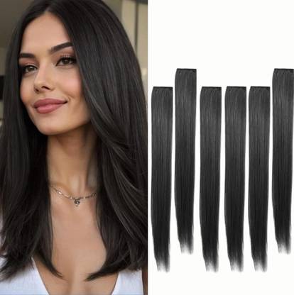 SS clipextension 6 Clip Extension indian look easy to wear hair black Hair Extension