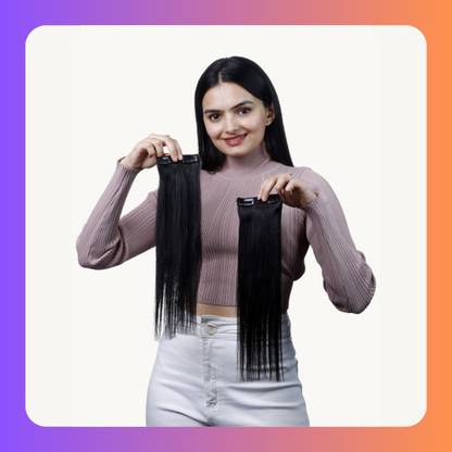 GH Gorgeous Real Natural  Two Set Volumizer (16",WAVY DARK BROWN) Hair Extension