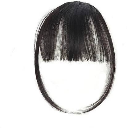 A H S Bangs Clip On Clip In Front Bang Fringe for Daily Wear (Natural Black) Set 1 Hair Extension