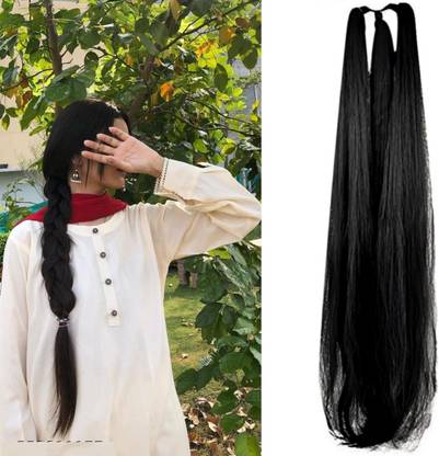 DELUXE Black Nice Look Paranda Choti Colour 26 inch Instant Ready, (1 unit) Hair Extension