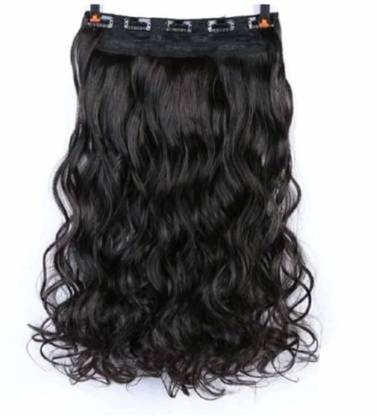 sm treaders 5 Clips 24" Curly/Wavy  Extension Natural Black Pack of 1 Hair Extension