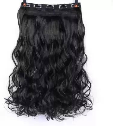 BELLA HARARO Women's Natural Black 5 Clip in Wavy/Curly  Extension (Pack of 1) Hair Extension