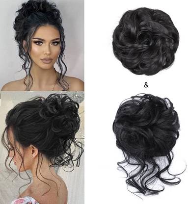 Crazy Hair Hair Extensions with Elastic Hair Bands Ponytail for Women Bun