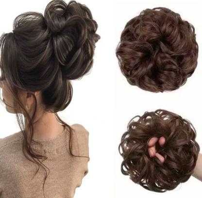 iFkart Curly Brown Bun Juda Brown Colour For Women Girls Instant Ready For Fashionable Bun