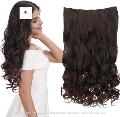 Akashkrishna Imported Quality 5 Clip  Extensions For Women Curly  28 Inch 150 gram (Black) Hair Extension