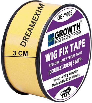 DreamExim Wig Tape Patch Ultra Super Hold, Double side, Waterproof 1inch*5m (yellow) Hair Extension