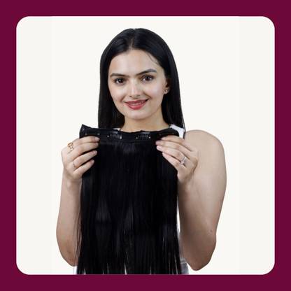 GH Gorgeous Real Natural  One Set Volumiser (Length 22",WAVY JET BLACK) Hair Extension