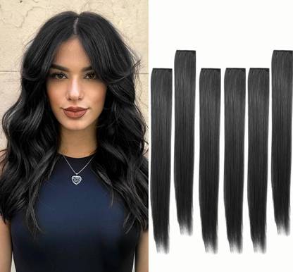 SS clipextension Extension indian look 6 clip easy to wear hair black 22inch Hair Extension