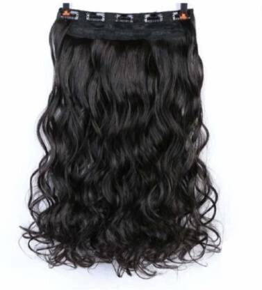 SHEETAL CREATIONS Clip in Wavy  Extension Black Hair Extension