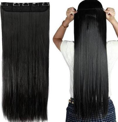 locklux 24inches black straight 5clippers|enhance volume| Hair Extension