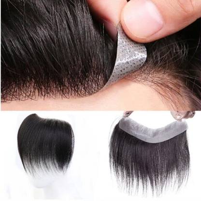 GROWTH Men's Frontline line Toupee 1.5x6 inch with Double sided wig tape pack of 2 Hair Extension