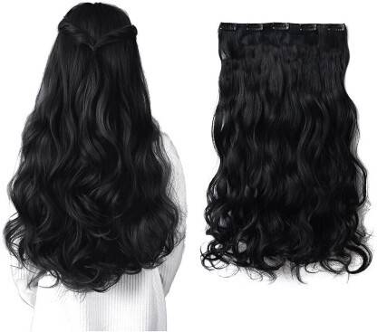 D-DIVINE Clip in Wavy Black  Extension Hair Extension