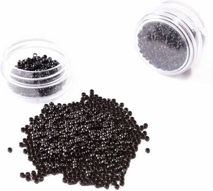 D-DIVINE 100 PCS Nano Rings Beads For Nano Tip Remy  Extensions, Black Hair Extension