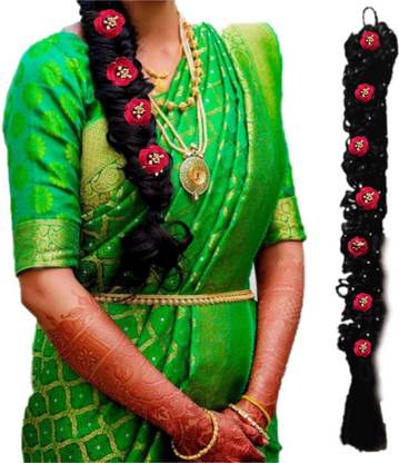NANDITA Instant ready for wedding party function poola Jada hair extension Hair Extension