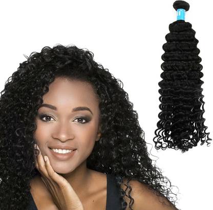 SHIVA Natural Curly Human  Extensions 12 Inch Natural Black-1 Bundle Hair Extension