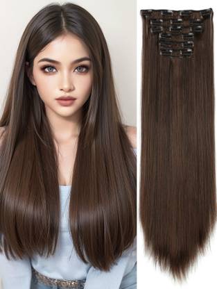 Artifice 6 Pcs 14 Clip 140gm 24" Maroon Highlighted Extension Hair Extension