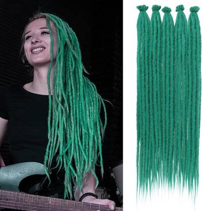 VIVIAN Dreadlock Extensions 24 Inch Synthetic Hippie Single Ended Dreads 10 Strands Hair Extension