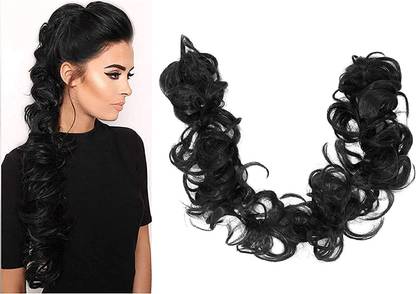 DELUXE HAIR stylish silky hair frill long synthetic fiber for women Black Hair Extension