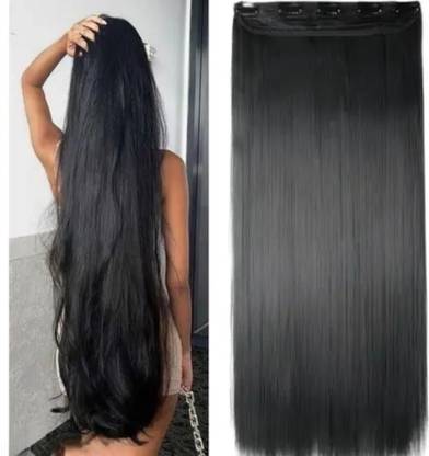 iFkart Soft Long  Extensions for Women & Girls - Black 26 inch Hair Extension
