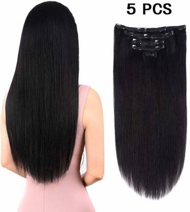 SHIVA 100% Orignal(Remy) Extension 5 PIECE SET 22INCH(Natural Color 100Grams) Hair Extension