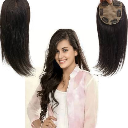 Lebene 2x3 Silk Base Natural Black Human  Topper – 20 Inch for Thicker Volume Hair Extension