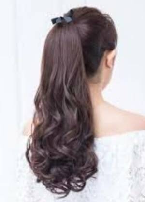 Blushia Natural Brown Ribbon Ponytail Wavy Hair Extension
