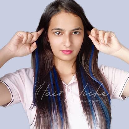 hair niche Dirty Blue Streak Hair Extension