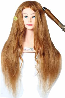 Ritzkart Practice/Training  Dummy,Original Human hair dummy For  Styling Practice Spl For curling, training Dye/Tong/Braiding (85% human hair Dummy 33inch 320 gm) Hair Extension