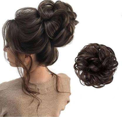 AmazBeri Messy Brown Bun For Women & Girl Artical Bun Or Bun 35 Gram Extension Hair Extension