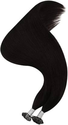 RefynHair Women flat tip hair extensions for women brown keratin tip 28 inch add volume Hair Extension