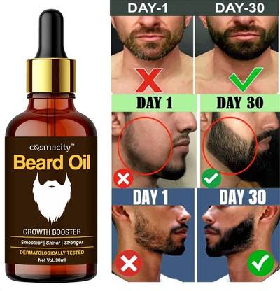 Cosmacity Thicker & longer Beard with MOROCCAN ARGAN Oil, 100% NATURAL & HERBAL 8 Oils Hair Oil