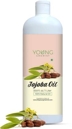 Young Chemist 100% Pure, Natural, Undiluted & Cold Pressed Virgin Jojoba Carrier Oil | 1 Litre Hair Oil