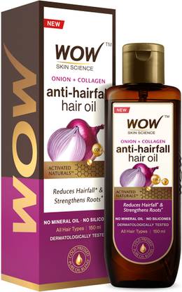 WOW SKIN SCIENCE Onion & Collagen Anti-Hairfall Hair Oil | Nourishes Scalp & Stimulates Roots Hair Oil