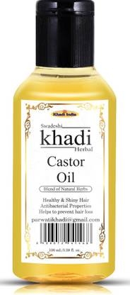 SWADESHI KHADI HERBAL Castor Oil with Blend of Natural Herbs Healthy & Shiny Hair (Pack of 1) Hair Oil
